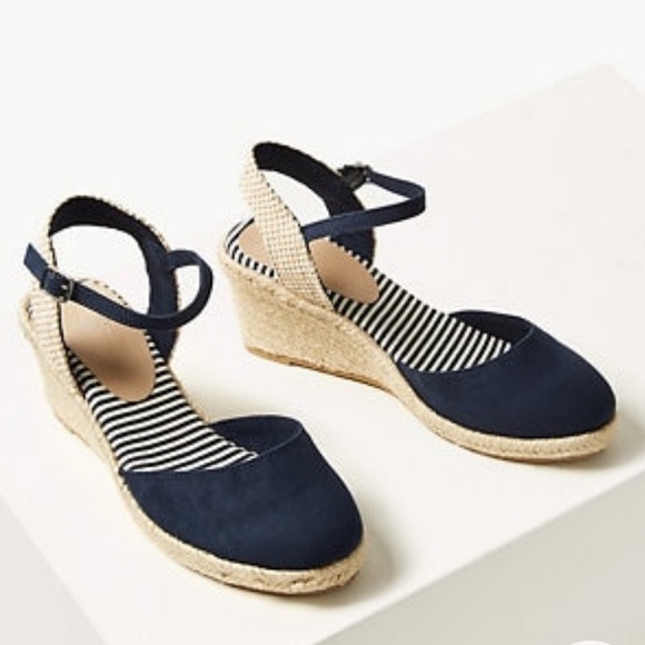 marks and spencer navy wedges